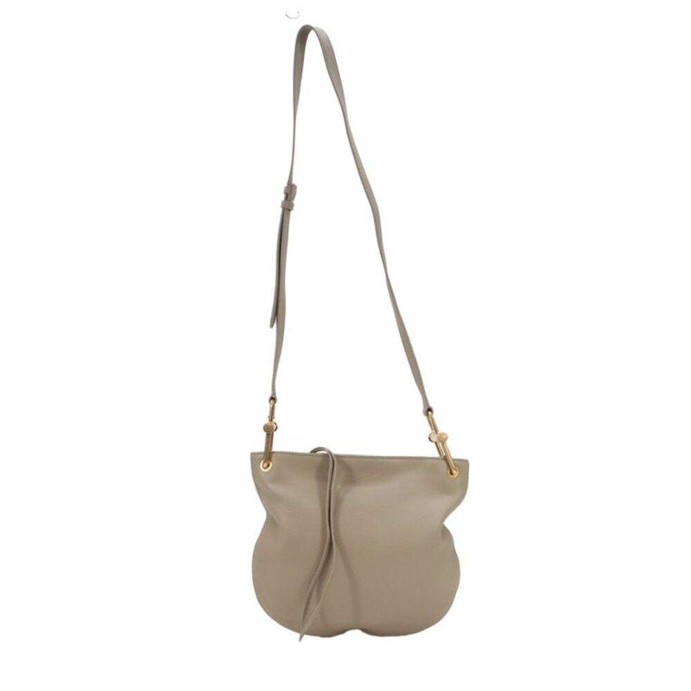 Boss Hugo Boss Womens Leather Gold Tone Crossbody Shoulder Handbag Beige